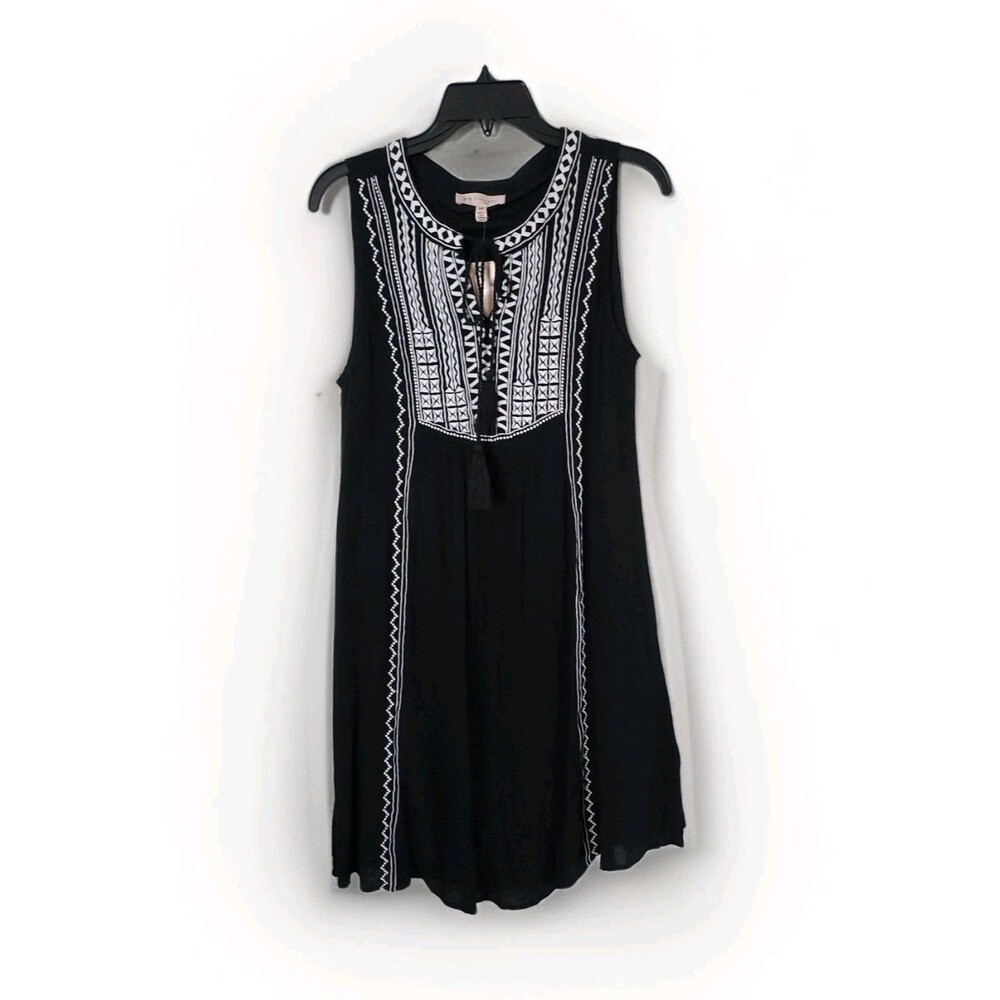 Philosophy Black & White Embroidered Sleeveless Dress Women's Size Small NEW